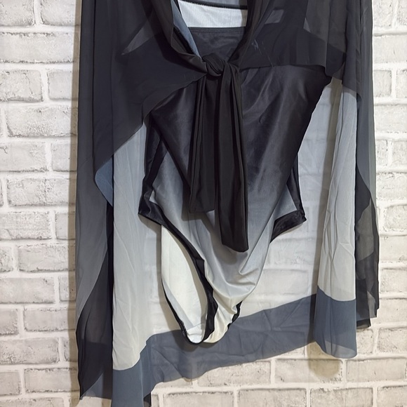 Chic Ombre Black and Gray One-Piece Swimsuit, 2xl - Picture 7 of 10